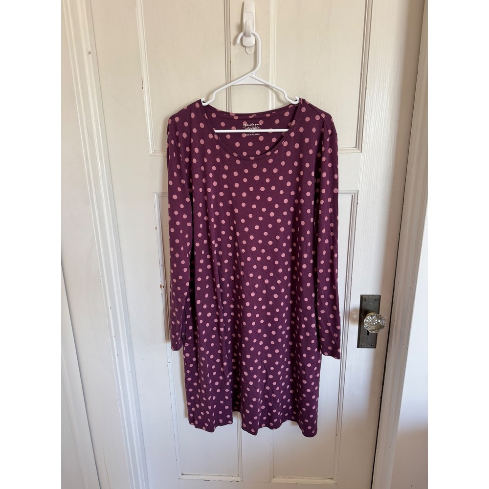 Gudrun Sjoden purple polka dot long sleeve dress size xl